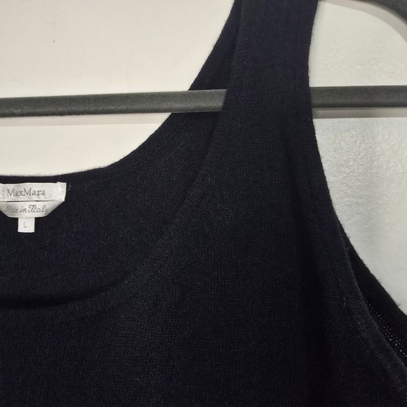 Max Mara Made in Italy Wool Cashmere Black Sweater Vest soft Neutral Quiet luxur - Picture 5 of 9